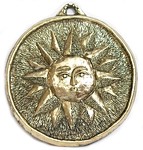 Placa Sol dourado: Smbolo da Luz e da Prosperidade 