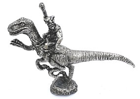miniatura rpg Goblin no Dinosauro Velociraptor 