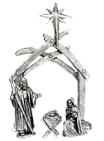Presépio com miniaturas de Estanho Sagrada Família