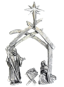 Presépio com miniaturas de Estanho Sagrada Família